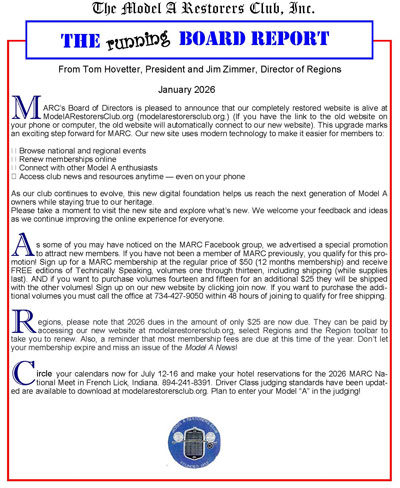 The Running Board Report